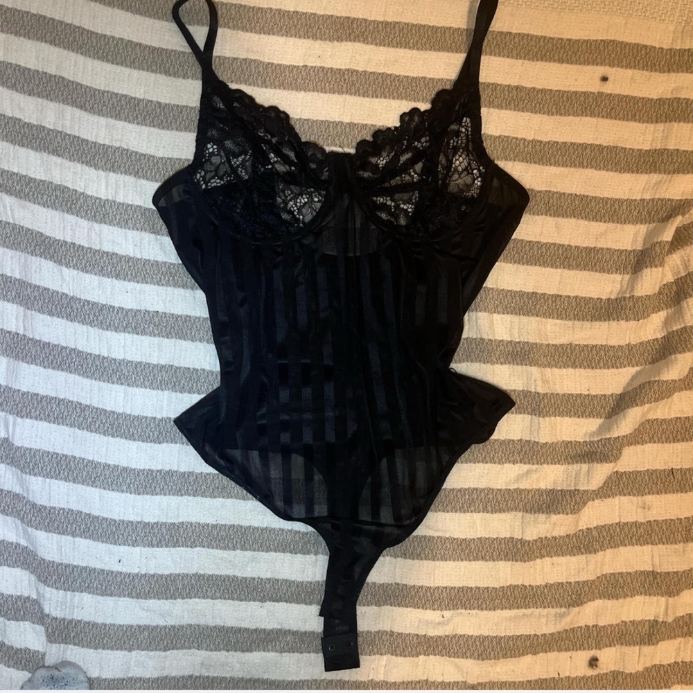 Elegant Black Lace Bodysuit